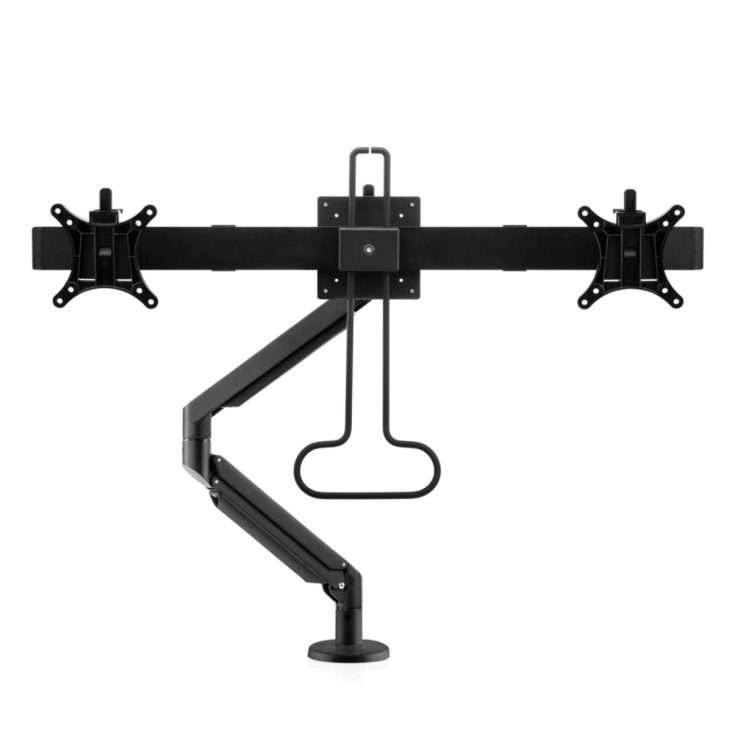 Galaxy Dubbel Monitorarm met gasveer en crossbar-1