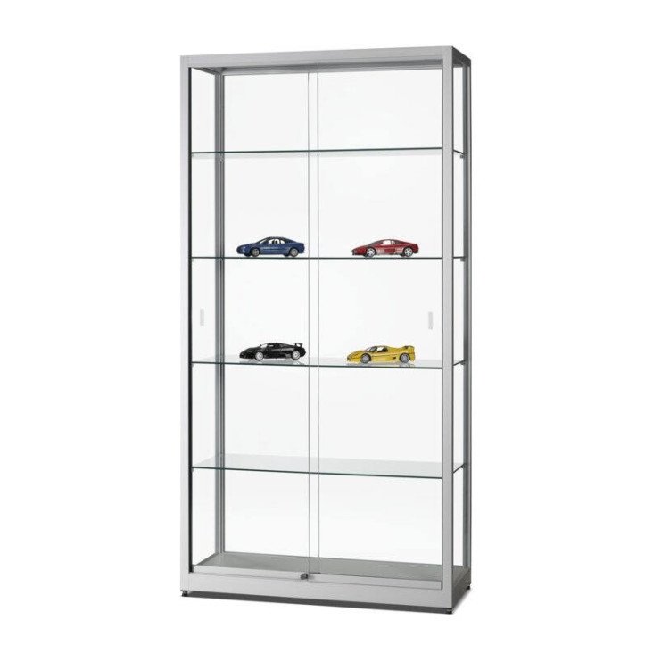Vitrinekast 100 cm wme 1000 zilver