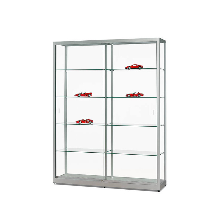 Vitrinekast 150 cm zilver