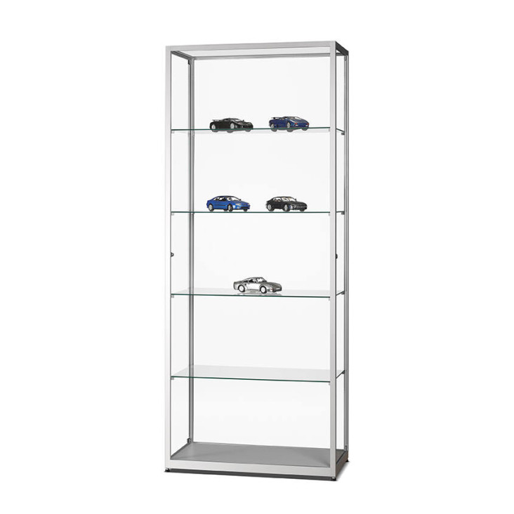 Vitrinekast 80 cm wms 800 zilver draaideuren aan de zijkant