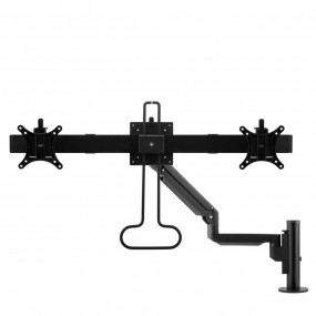 Galaxy Dubbele Monitorarm met Gasveer en Crossbar