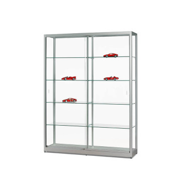 Vitrinekast 150 cm  zilver